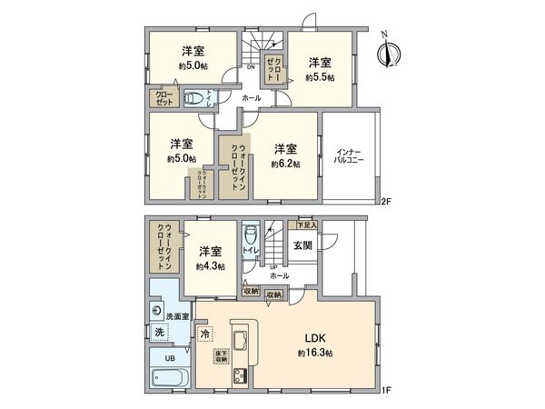 知多郡東浦町大字石浜字須賀 1号棟 間取図(平面図) 知多郡東浦町大字石浜字須賀 1号棟 間取図(平面図)