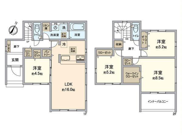 知多市八幡字深山口 新築戸建 1号棟 間取図(平面図)