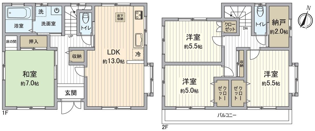 知多市にしの台2丁目 戸建 間取図(平面図)