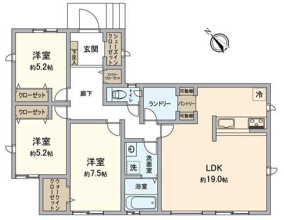 知多市南巽が丘1丁目 新築戸建1号棟 間取図(平面図)