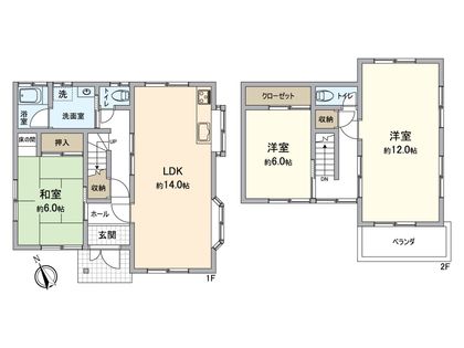 東海市加木屋町泡池 戸建 間取図(平面図) 間取図(平面図)