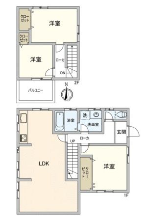 知多市南粕谷4丁目 戸建 間取図(平面図)