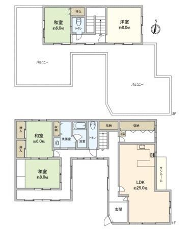 半田市白山町4丁目 戸建 間取図(平面図) 半田市白山町4丁目 戸建 間取図(平面図)