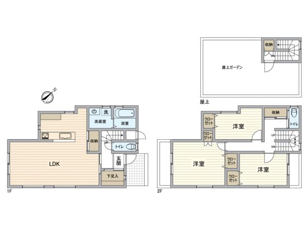 知多市新知字永井 1号棟 間取図(平面図)