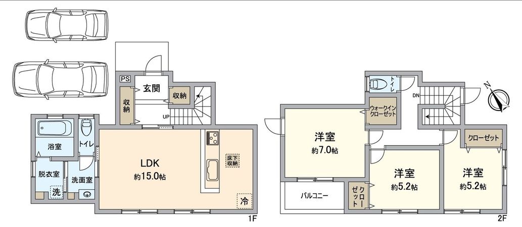 大府市高丘町3丁目 戸建 間取図(平面図) 大府市高丘町3丁目 戸建 間取図(平面図)
