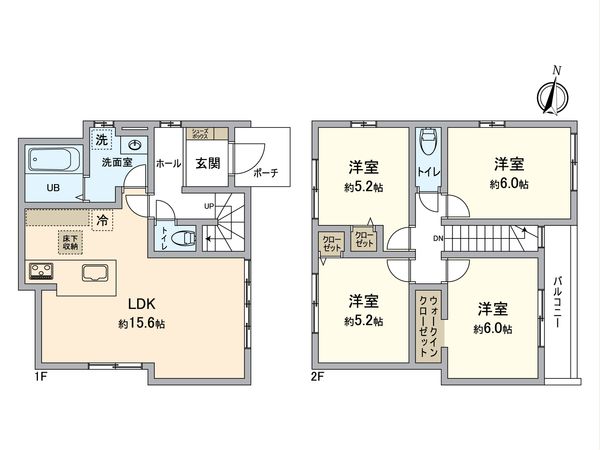 大府市横根町名高 1号棟 間取図(平面図) 大府市横根町名高 1号棟 間取図(平面図)