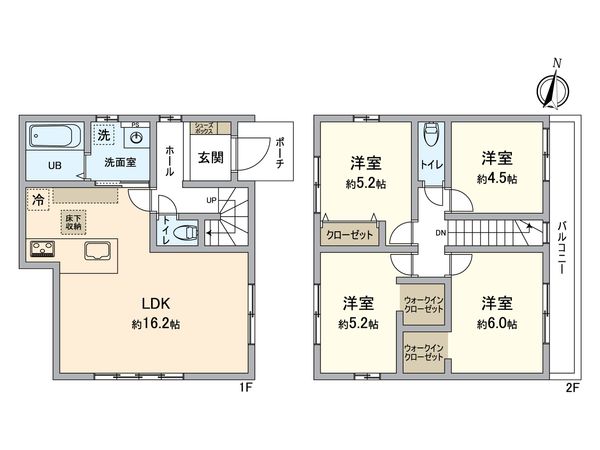 大府市横根町名高 2号棟 間取図(平面図) 大府市横根町名高 2号棟 間取図(平面図)