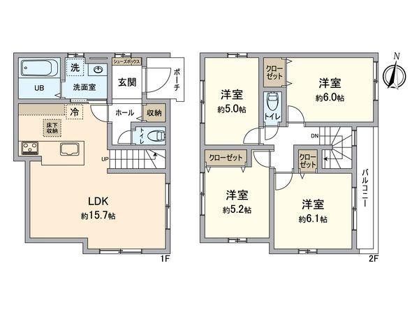 大府市横根町名高 3号棟 間取図(平面図) 大府市横根町名高 3号棟 間取図(平面図)