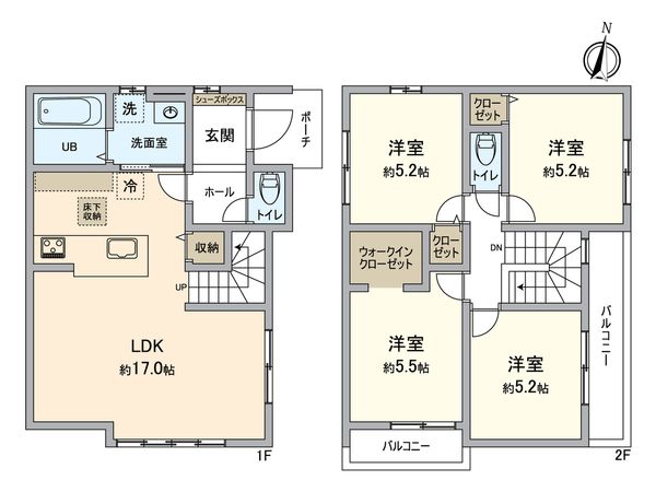 大府市横根町名高 4号棟 間取図(平面図) 大府市横根町名高 4号棟 間取図(平面図)