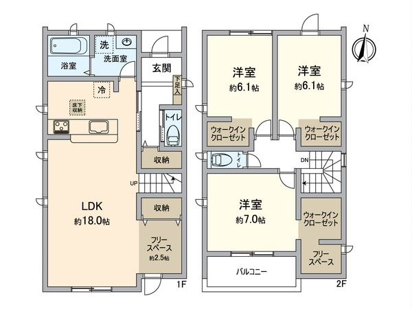 知多市八幡字堀之内 新築戸建 5号棟 間取図(平面図)