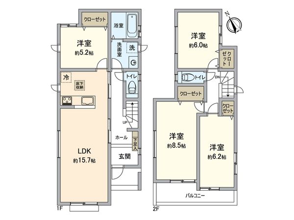 東海市養父町八ケ池 新築戸建 A号棟 間取図(平面図) 東海市養父町八ケ池 新築戸建 A号棟 間取図(平面図)