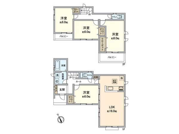 東海市養父町八ケ池 新築戸建 C号棟 間取図(平面図)