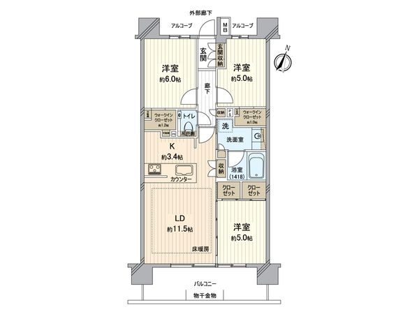 デュオヒルズ大府ザ・マークス 間取図(平面図) デュオヒルズ大府ザ・マークス 間取図(平面図)