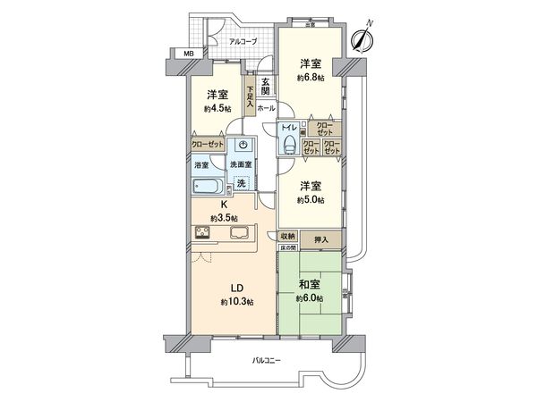 レインボー第2知多長浦 間取図(平面図)