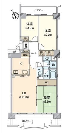 ロイヤルコート半田壱番館 間取図(平面図)