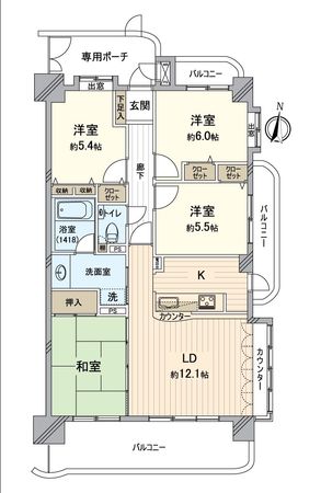 ライオンズヒルズ大府柊山 間取図(平面図)