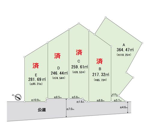 大府市北崎町西四十八 A区画 区画図 大府市北崎町西四十八 A区画 区画図