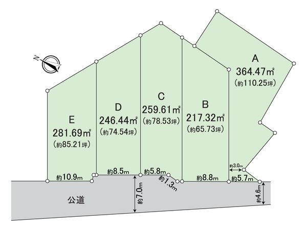 大府市北崎町西四十八 E区画 間取図(平面図)