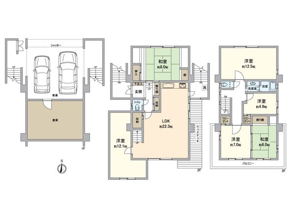 瑞穂区春山町 間取図(平面図) 瑞穂区春山町 間取図(平面図)