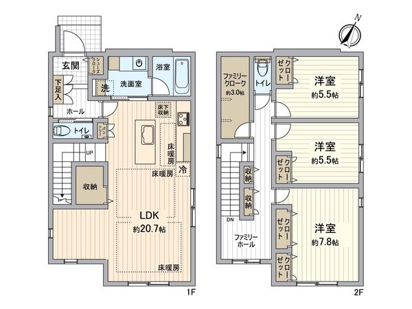 天白区表山1丁目 戸建 間取図(平面図) 間取図(平面図)