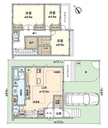 天白区弥生が岡 戸建 間取図(平面図) 天白区弥生が岡 戸建 間取図(平面図)