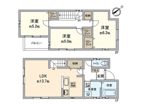 天白区天白町字八事字裏山 C棟 間取図(平面図) 天白区天白町字八事字裏山 C棟 間取図(平面図)