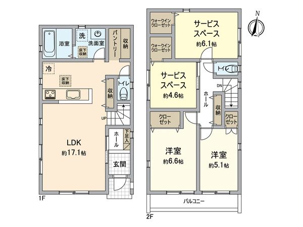 天白区元八事4丁目 3号棟 間取図(平面図) 天白区元八事4丁目 3号棟 間取図(平面図)