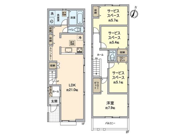 瑞穂区白砂町4丁目 2号棟 間取図(平面図)