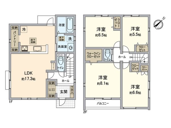 天白区御幸山 2号棟 間取図(平面図) 天白区御幸山 2号棟 間取図(平面図)