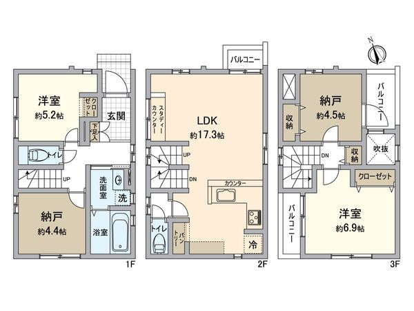 天白区塩釜口2丁目 3号棟 間取図(平面図)