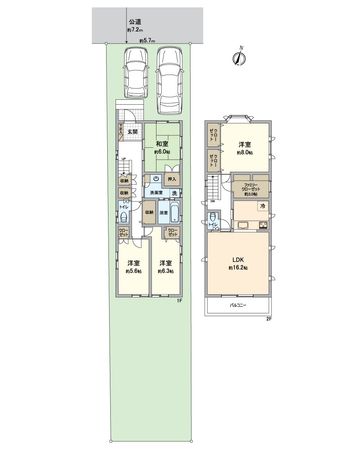 瑞穂区白砂町1丁目 間取図(平面図) 瑞穂区白砂町1丁目 間取図(平面図)
