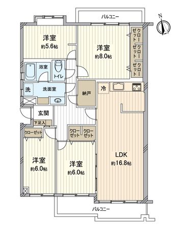 タウン上八事 2号棟 間取図(平面図) タウン上八事 2号棟 間取図(平面図)