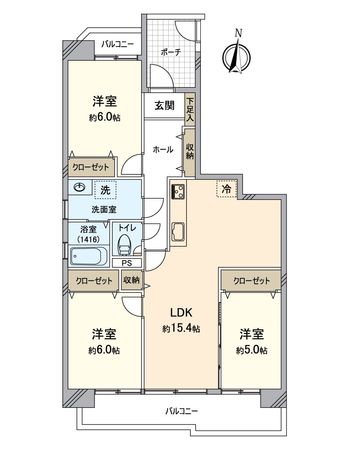 サンハイツ八事ふじみ B棟 間取図(平面図) サンハイツ八事ふじみ B棟 間取図(平面図)