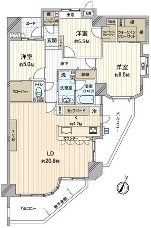 ロイヤルアーク八事東 間取図(平面図)