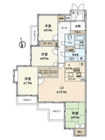 藤和八事表山ホームズ 間取図(平面図) 藤和八事表山ホームズ 間取図(平面図)