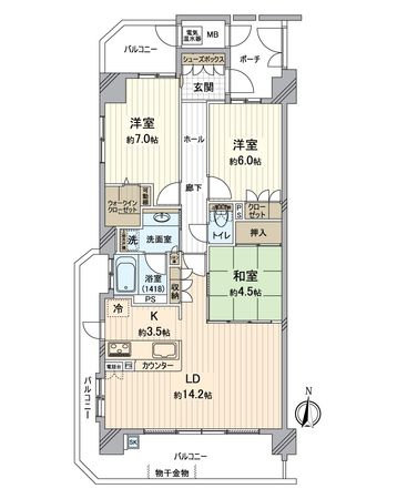 モアグレース八事富士見 間取図(平面図) モアグレース八事富士見 間取図(平面図)