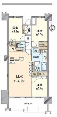 プラウド昭和御器所 間取図(平面図) プラウド昭和御器所 間取図(平面図)