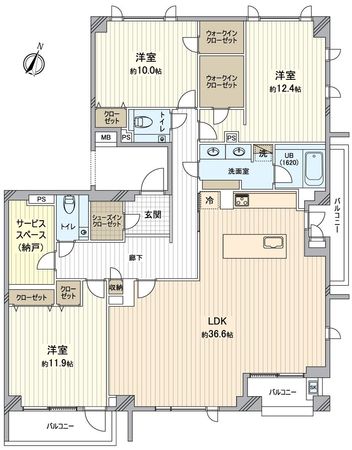 グランドメゾン南山ヴァンクール 間取図(平面図)