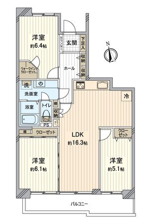 サンハイツ八事ふじみ B棟 間取図(平面図) サンハイツ八事ふじみ B棟 間取図(平面図)