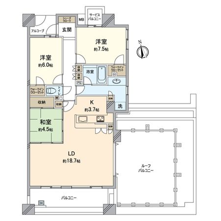 D’クラディア川名 間取図(平面図) D’クラディア川名 間取図(平面図)