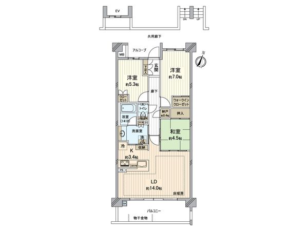 プラウド川名山ガーデン 間取図(平面図)