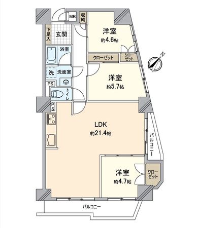 グランドメゾン八事裏山 間取図(平面図) グランドメゾン八事裏山 間取図(平面図)