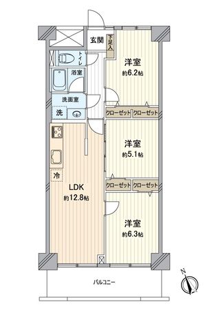 ライオンズマンション八事ガーデン 壱番館 間取図(平面図) ライオンズマンション八事ガーデン 壱番館 間取図(平面図)