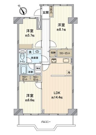 コープ野村八事 間取図(平面図) コープ野村八事 間取図(平面図)