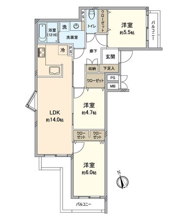 茨木町パークマンション 間取図(平面図) 間取図(平面図)