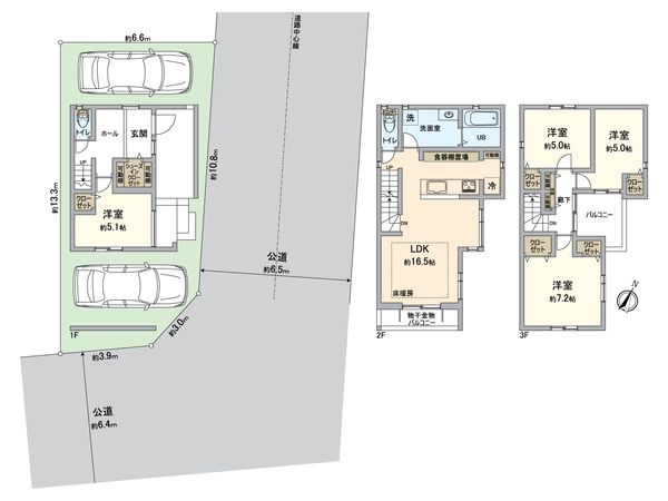 名東区社が丘3丁目 1号棟 間取図(平面図)