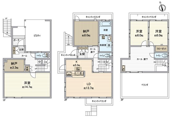 名東区富が丘 戸建 間取図(平面図)
