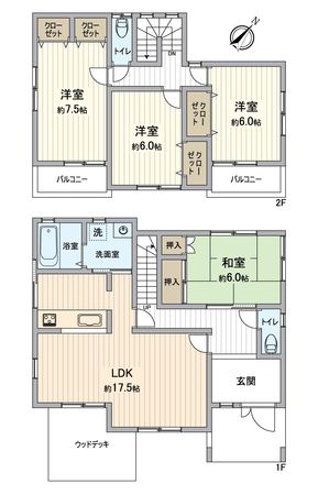 尾張旭市大塚町1丁目 戸建 間取図(平面図) 尾張旭市大塚町1丁目 戸建 間取図(平面図)