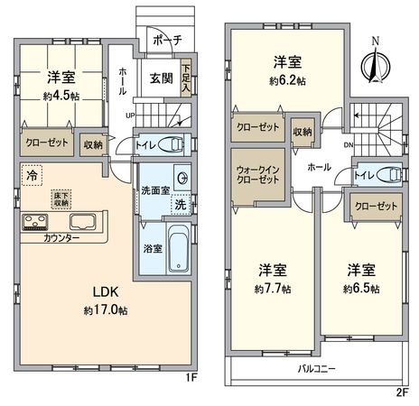 守山区川北町 新築戸建 間取図(平面図) 守山区川北町 新築戸建 間取図(平面図)