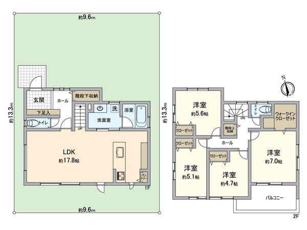 長久手市丁子田 1号棟 間取図(平面図)